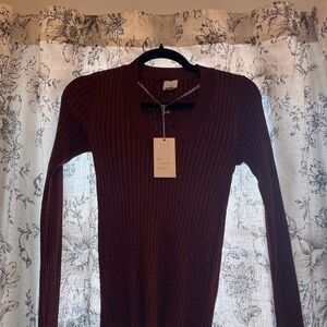 a new day Women's Deep Red V-Neck Sweater